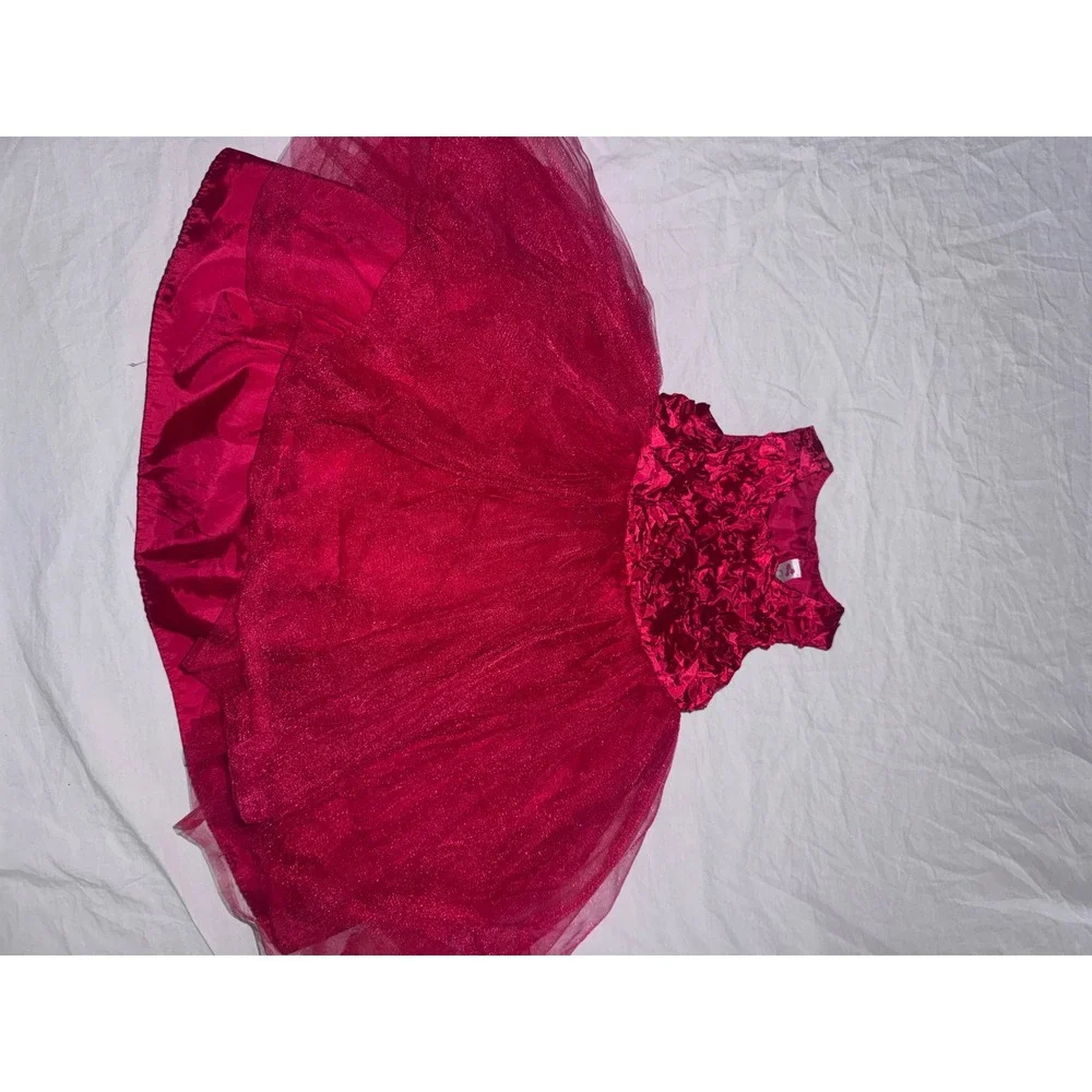 Cherokee Toddler‎ Girl Red Rosette Glitter Tulle Party Dress 2T Holiday Special